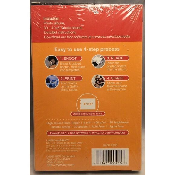 GoPix Digital Photo Album Kit 30 4" x 6" Sheets & Free Downloadable Software - Picture 2 of 2